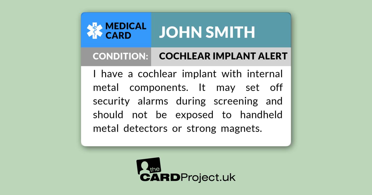 Cochlear Implant Medical ID Card (FRONT)